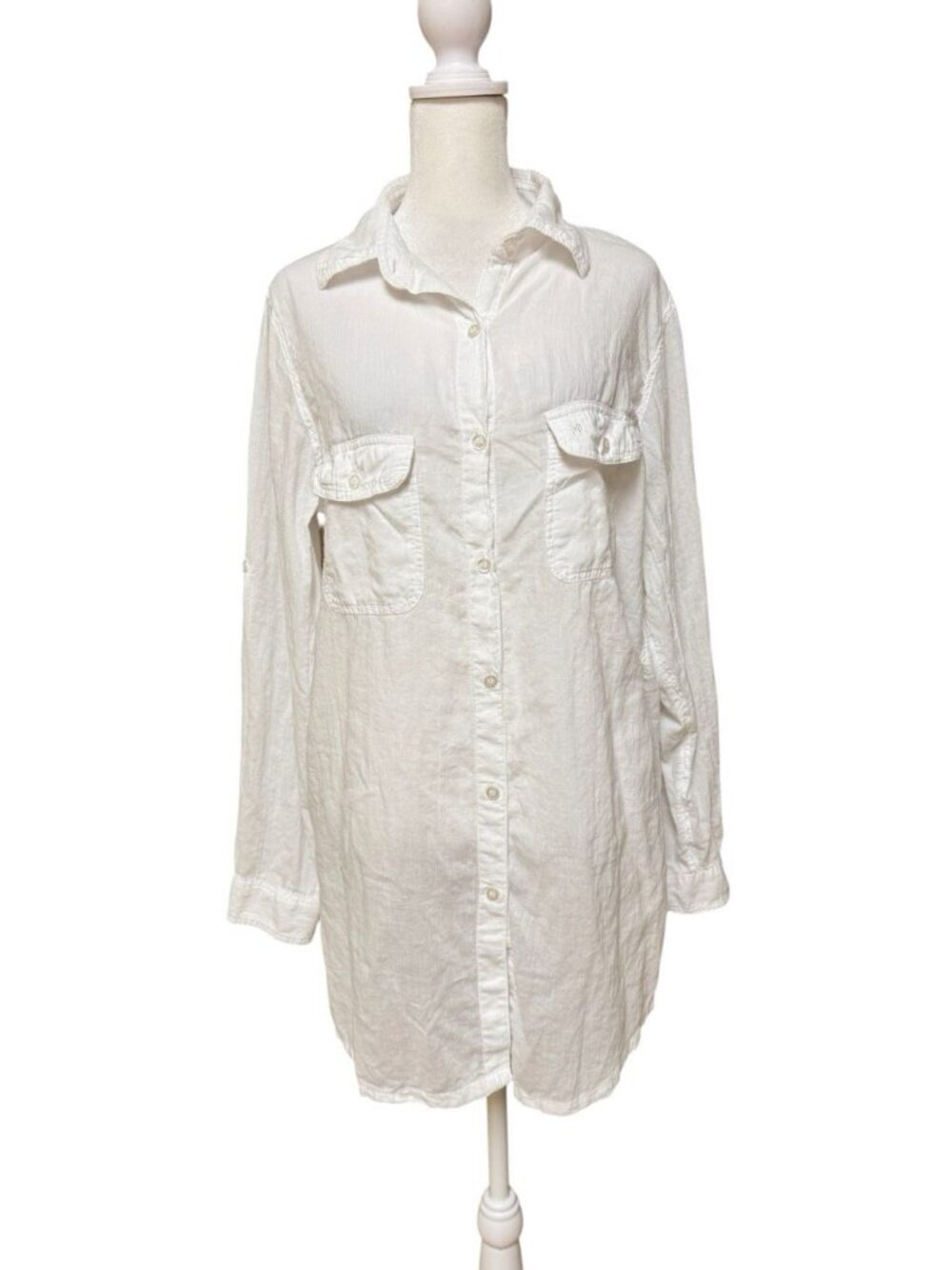 Lauren Ralph Lauren White 100% Cotton Button Front Shirt Large